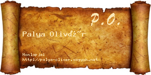 Palya Olivér névjegykártya