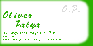 oliver palya business card